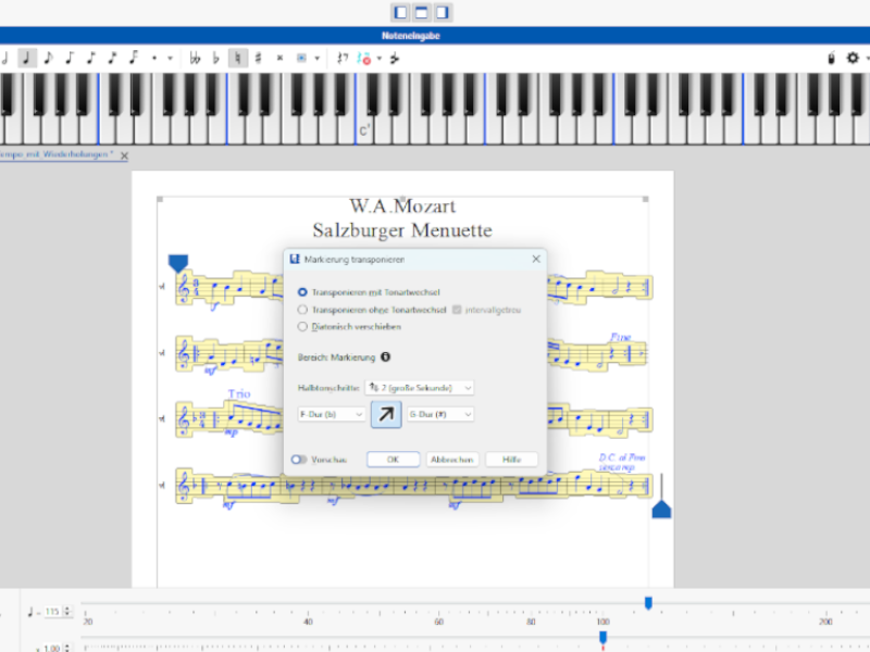Noten transponieren