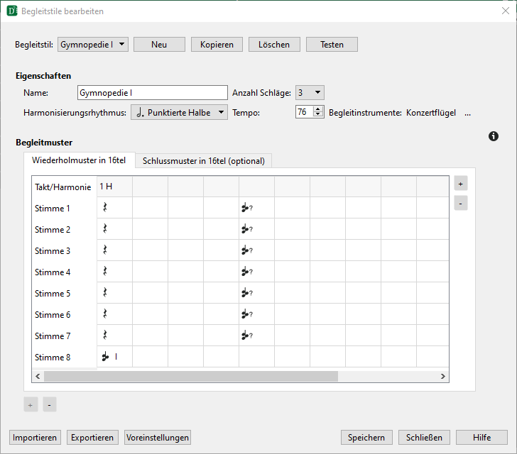 Begleitstil-Editor