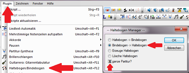 Menü Plugin - Haltebogen/Bindebogen