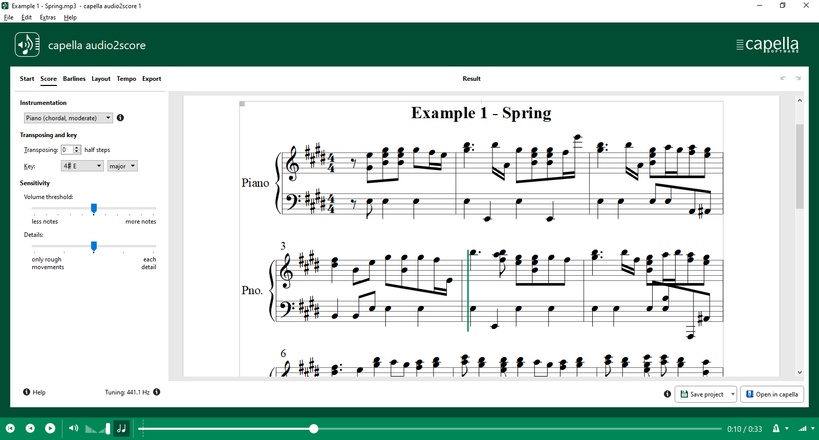 capella audio2score